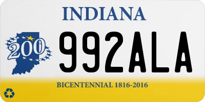 IN license plate 992ALA