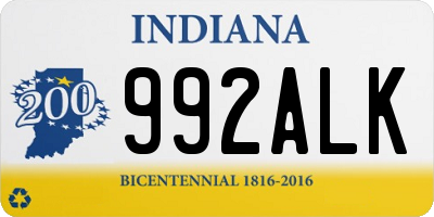 IN license plate 992ALK