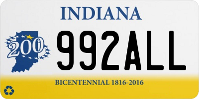 IN license plate 992ALL