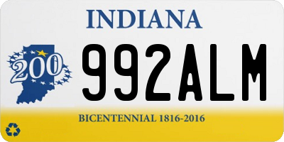 IN license plate 992ALM