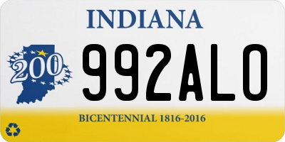 IN license plate 992ALO