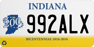 IN license plate 992ALX