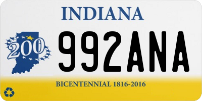 IN license plate 992ANA