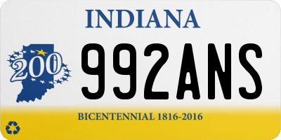 IN license plate 992ANS