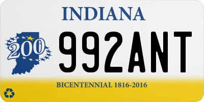 IN license plate 992ANT