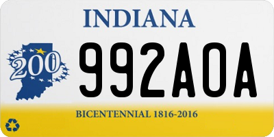 IN license plate 992AOA