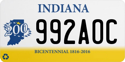 IN license plate 992AOC