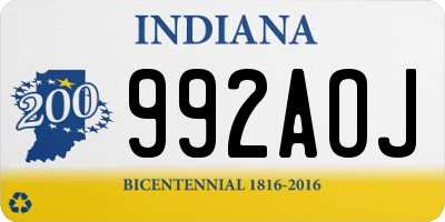 IN license plate 992AOJ