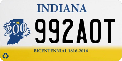 IN license plate 992AOT