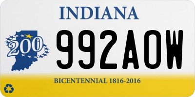 IN license plate 992AOW