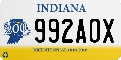 IN license plate 992AOX