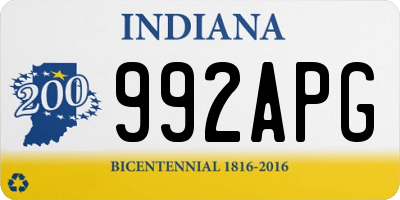 IN license plate 992APG