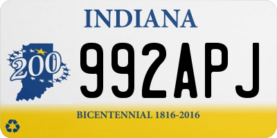 IN license plate 992APJ