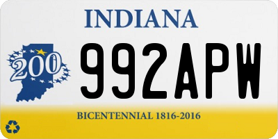 IN license plate 992APW