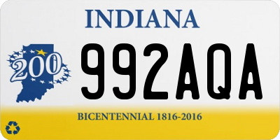 IN license plate 992AQA