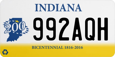 IN license plate 992AQH