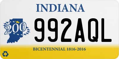 IN license plate 992AQL