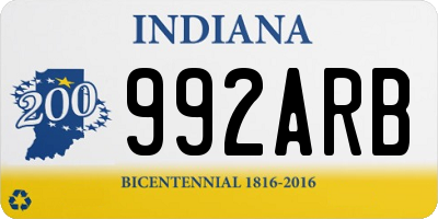 IN license plate 992ARB