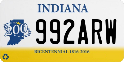 IN license plate 992ARW