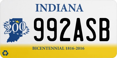 IN license plate 992ASB