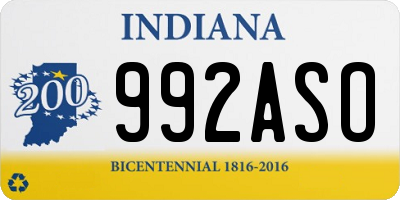 IN license plate 992ASO
