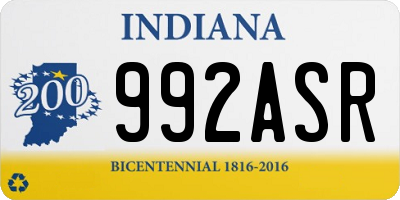 IN license plate 992ASR