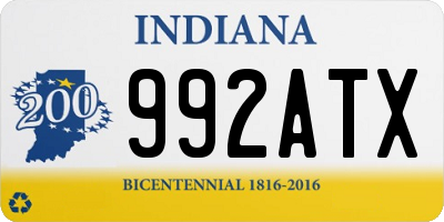 IN license plate 992ATX