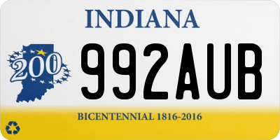 IN license plate 992AUB