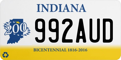 IN license plate 992AUD