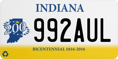 IN license plate 992AUL