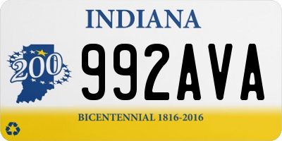 IN license plate 992AVA