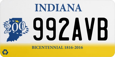 IN license plate 992AVB