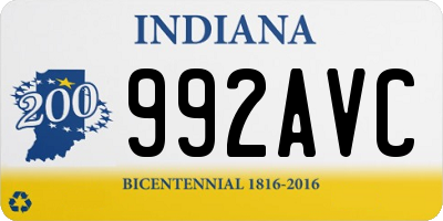 IN license plate 992AVC