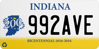 IN license plate 992AVE