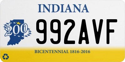 IN license plate 992AVF