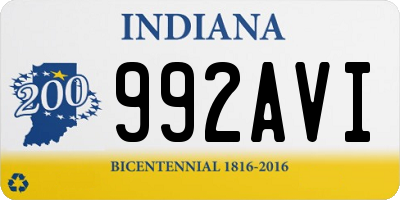 IN license plate 992AVI