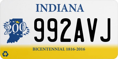 IN license plate 992AVJ