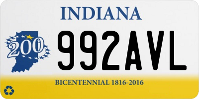 IN license plate 992AVL