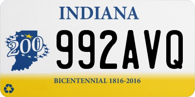 IN license plate 992AVQ