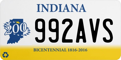 IN license plate 992AVS