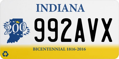 IN license plate 992AVX