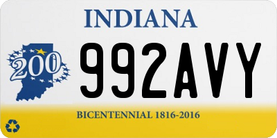 IN license plate 992AVY