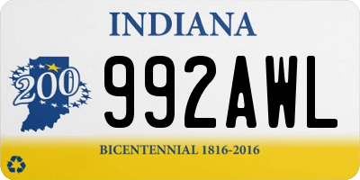 IN license plate 992AWL