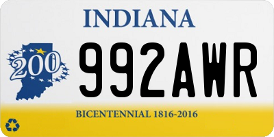 IN license plate 992AWR