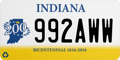 IN license plate 992AWW