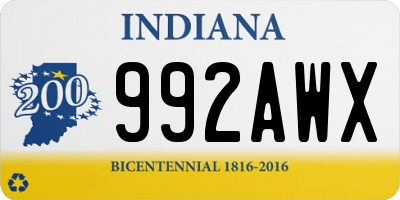 IN license plate 992AWX