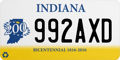 IN license plate 992AXD