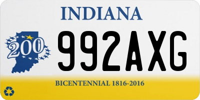 IN license plate 992AXG