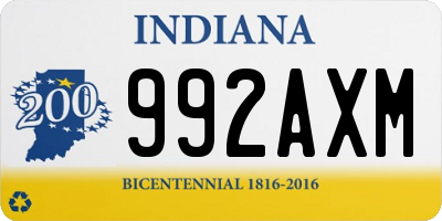 IN license plate 992AXM