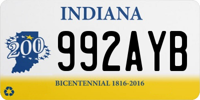 IN license plate 992AYB